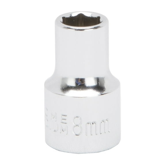 Vulcan MT6498604 Drive Socket, 8 mm Socket, 3/8 in Drive, 6-Point, Chrome Vanadium Steel, Chrome