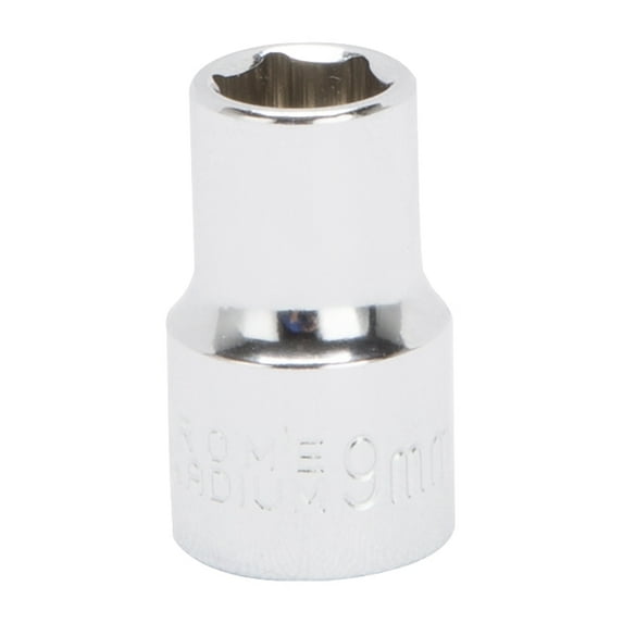 Vulcan MT6498679 Drive Socket, 9 mm Socket, 3/8 in Drive, 6-Point, Chrome Vanadium Steel, Chrome
