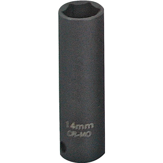Vulcan MT6580144 Deep Impact Socket, 14 mm Socket, 3/8 in Drive, Deep Drive, 6-Point, Chrome Molybdenum Steel
