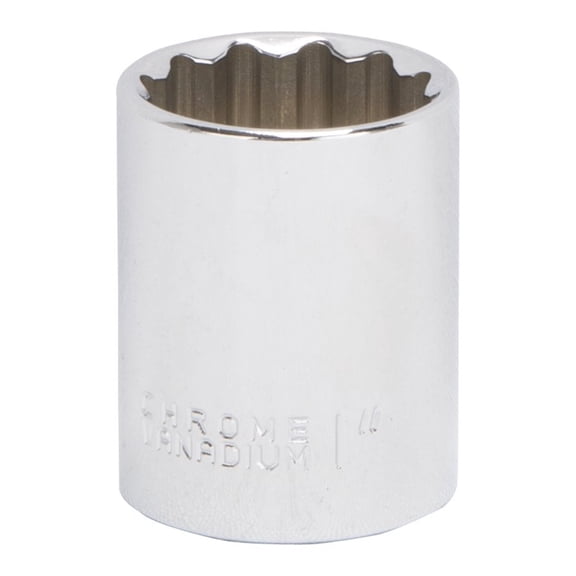 Vulcan MT6518369 Drive Socket, 1 in Socket, 1/2 in Drive, 12-Point, Chrome Vanadium Steel, Chrome