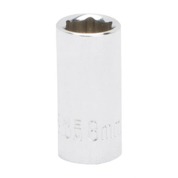 Vulcan MT6489801 Drive Socket, 8 mm Socket, 1/4 in Drive, 6-Point, Chrome Vanadium Steel, Chrome