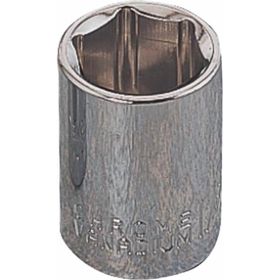 Vulcan MT6489512 Drive Socket, 7 mm Socket, 1/4 in Drive, 6-Point, Chrome Vanadium Steel, Chrome