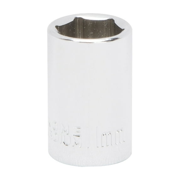 Vulcan MT6490221 Drive Socket, 11 mm Socket, 1/4 in Drive, 6-Point, Chrome Vanadium Steel, Chrome