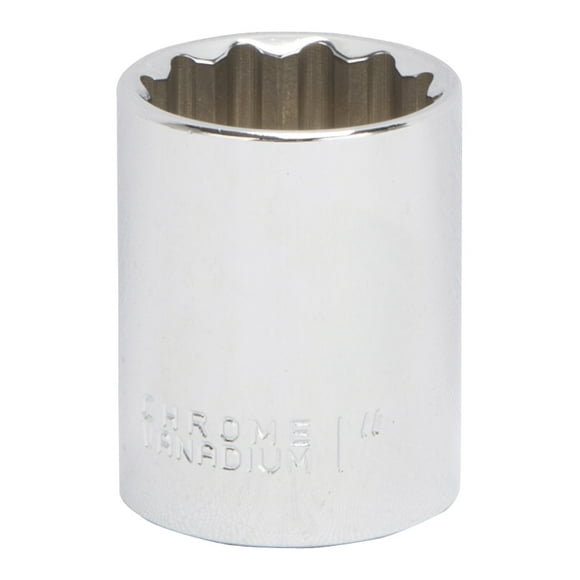 Vulcan MT6518369 Drive Socket, 1 in Socket, 1/2 in Drive, 12-Point, Chrome Vanadium Steel, Chrome
