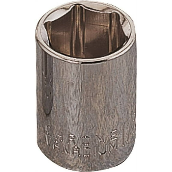 Vulcan MT649925 Drive Socket, 17 mm Socket, 3/8 in Drive, 6-Point, Chrome Vanadium Steel, Chrome