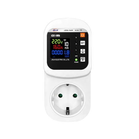 Sockets,Overload And Socket 16a Wifi App With Reset Wattmeter Meter Reset 140-300v 16a Lcd Socket With Display Socket Input Overload And Socket App Socket 140-300v Input With Lcd Socket