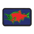 thumbnail image 2 of Cartoon Iron On Patches Black Bear Applique Patch - Salmon Fish Embroidered Badge 3-1/8\" (Iron - Patch P Fish Patch 2 of 9