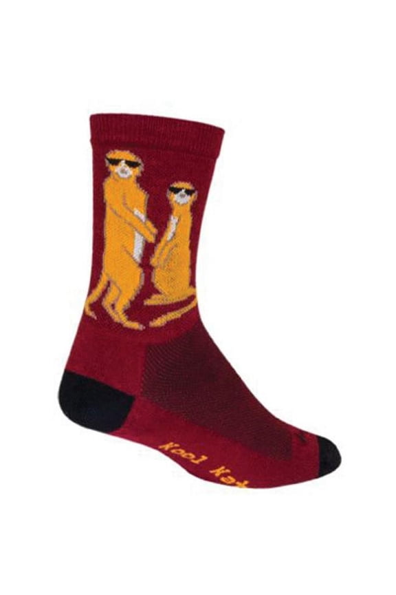Crew Kool Kats Socks - 6", Burgundy, Small/Medium