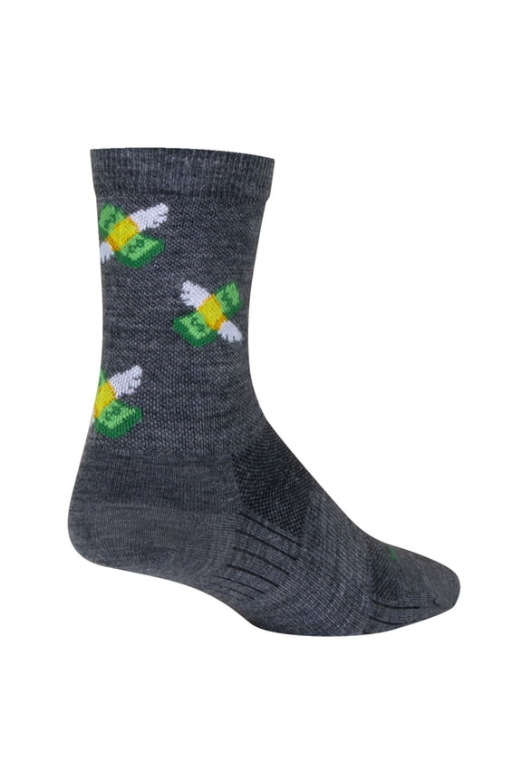 Cha Ching Wool Socks, 5-9, Grey