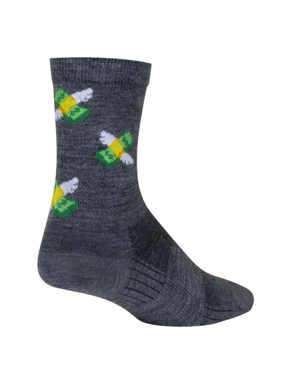 Cha Ching Wool Socks, 5-9, Grey