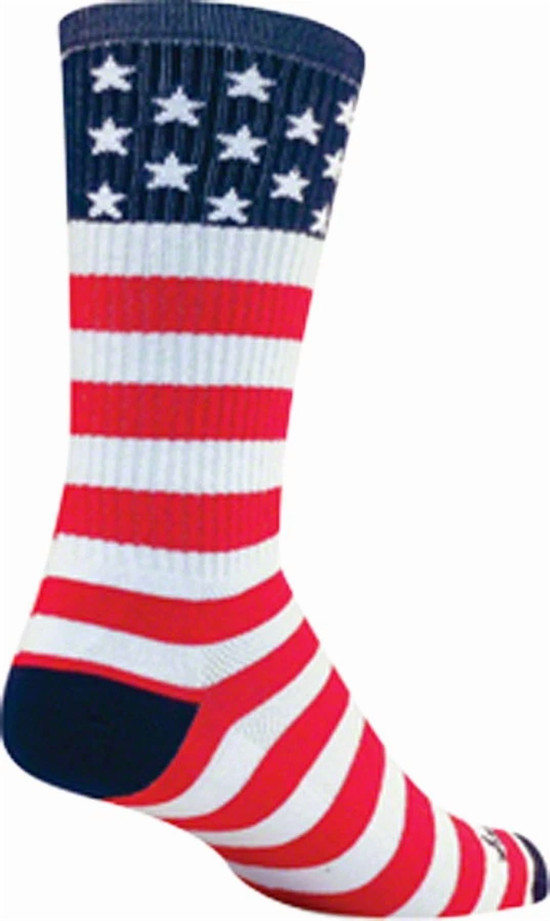 FORGE Sockguy Crew Usa Flag Sock: Red/White/Blue Lg/Xl