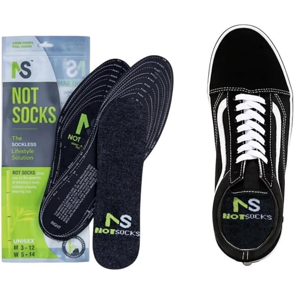 NotSocks Sockless Insole Covers for Flats with EVA Foam Liners, One Size, Gray, 1-Pack