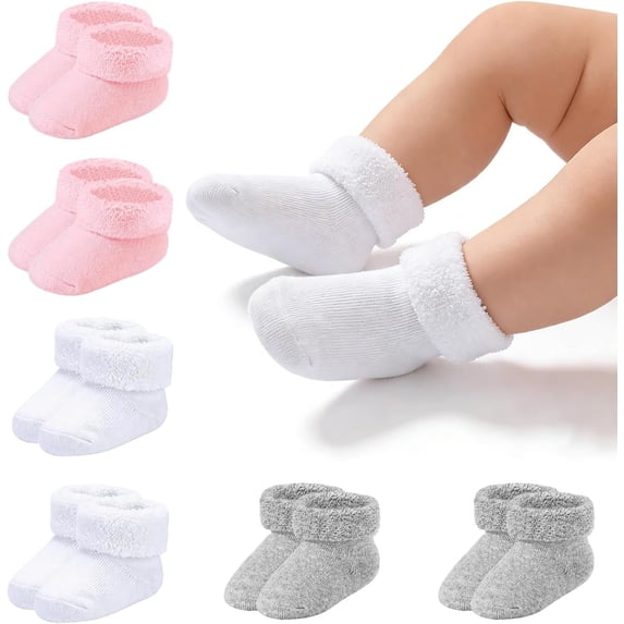 Socks 0-3 Months Preemie Terry Ankle Socks 6 Pairs | , Soft, Multicolor, Easy Care
