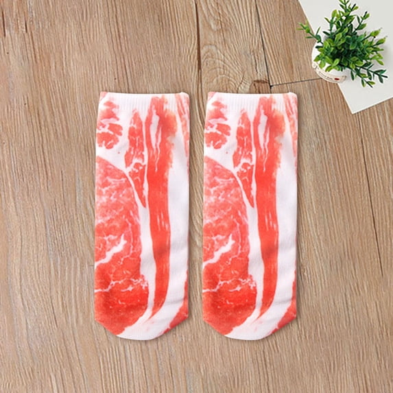 Socks AURORADY 3D Pattern Manicure Print Socks Funny Hidden Running Socks Women Personalized, Womens No Show Socks Watermelon Red