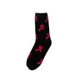 thumbnail image 1 of Socks AURORADY Breast Cancer Awareness Socks Ribbon Soft Ankle Crew Socks, Pilates Socks Black, 1 of 2