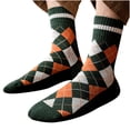 thumbnail image 1 of Socks Breathable SoftComfortable Winter Men Diamond Lattice Terry Middle Tube Stocking Green, 1 of 8