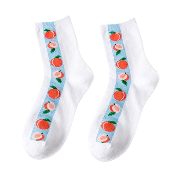 Socks Breathable SoftComfortable Womens To Keep Warm Strawberry Printing Lightweight Cotton Athletic Multicolor