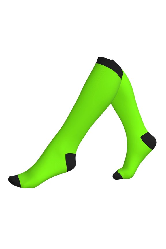 Socks Calf Pressure Socks Breathable Moisture Absorbent 11.8inĂ—7.9in Full Print Designed For Hiking Walking Sports Fluorescent Green 3 Black
