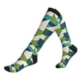 thumbnail image 1 of Socks Calf Pressure Socks Breathable Moisture Absorbent 11.8in×7.9in Full Print Designed For Hiking Walking Sports Lightseagreen Colorful Houndstooth_4 3 Black, 1 of 8