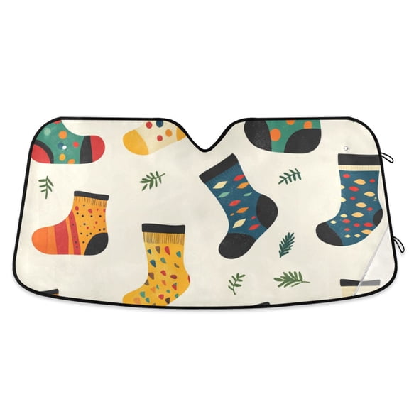 Socks Colorful Car Windshield Sun Shade Reflector Sunshade Foldable for Front Keeps Vehicle Cool