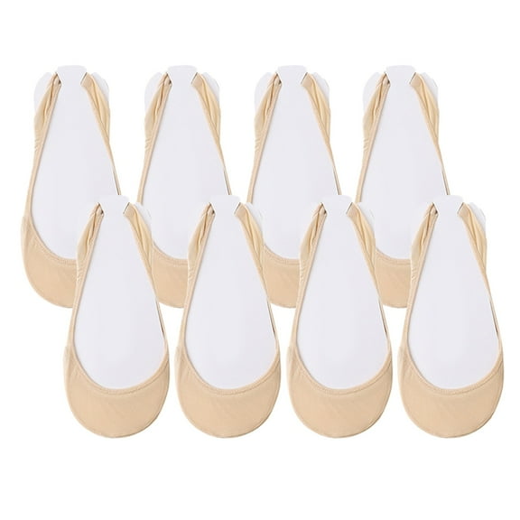 Socks Compression Comfort Socks For Women 4 Pairs Ballerina Solid Non Slip Lace Splice Boat