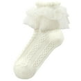 thumbnail image 1 of XUEMAO Socks For Women Fashion Clothing Ruffle Lace 1 Pair Ruffle Lace Decor Thin High Elasticity Anti Slip Soft Breathable, 1 of 3