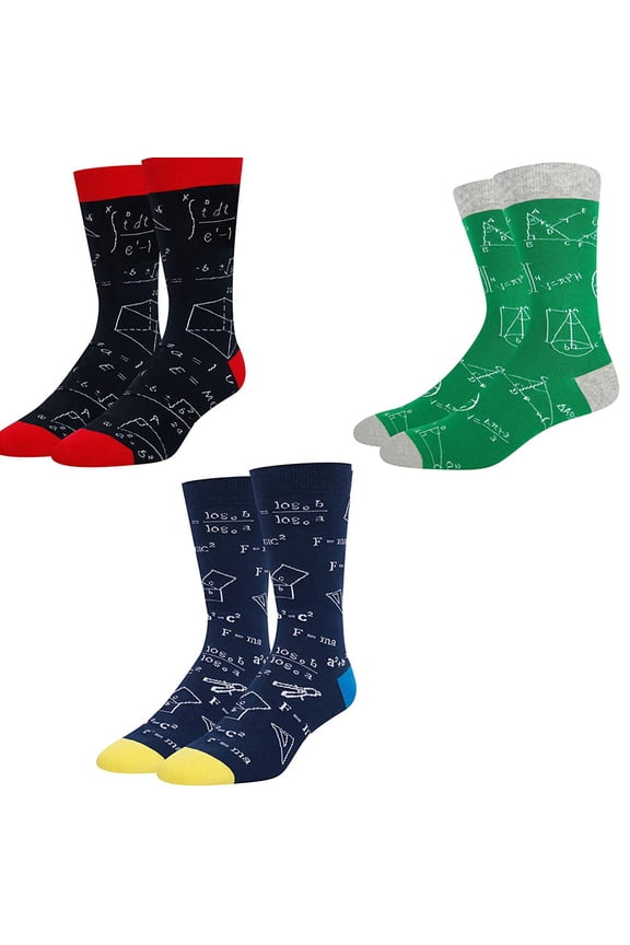 Socks - Cool Socks for Men and Women - Funny Gift (Books, Math, Science) 3PCS