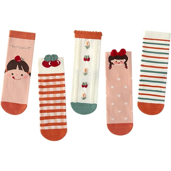 Socks Cute Cartoon Mid Calf Crew Socks for 2-12 Years