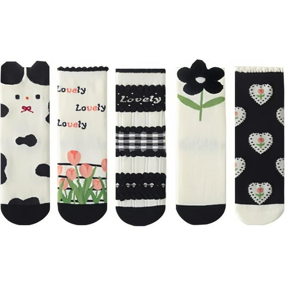 Socks Cute Cartoon Mid Calf Crew Socks for 2-12 Years