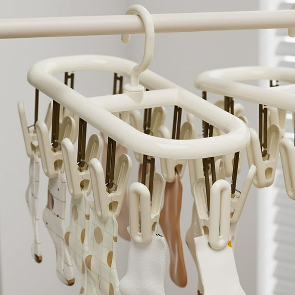 Socks Drying Rack, Multifunctional Foldable Laundry Helper with Clips for Underwear, Gloves, Towels, Space Saving Design for Dorm and Home Use