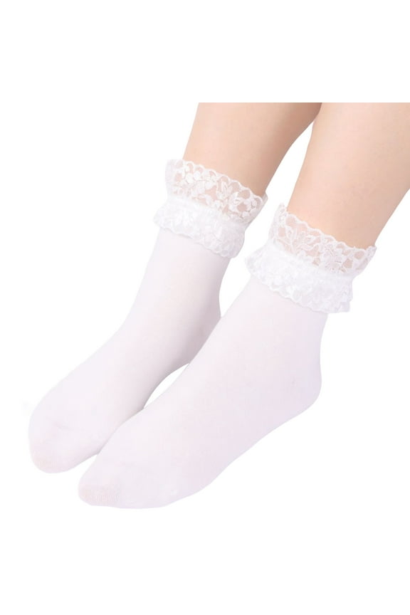 Socks For Women 1 Pairs Summer Soft Solid Lace Splice Socks Medium Stockings Socks Socks