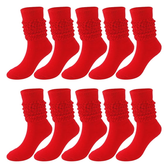 Socks For Women 5 Pairs Soild Color Socks Thigh High Boot Socks Soft Scrunch Socks Socks
