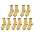 thumbnail image 1 of Socks For Women 5pc Socks Ruffle Cuff Casual Socks Cute And Comfortable Knitted Ruffled Socks For All Seasons Socks, 1 of 6