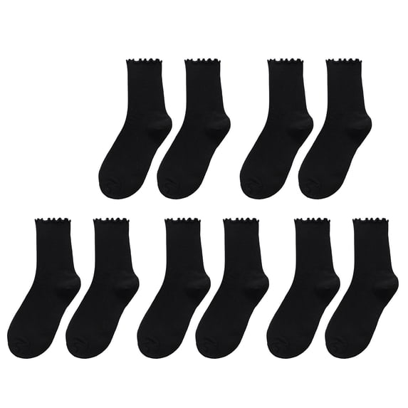 Socks For Women 5pc Socks Ruffle Cuff Casual Socks Cute And Comfortable Knitted Ruffled Socks For All Seasons Socks