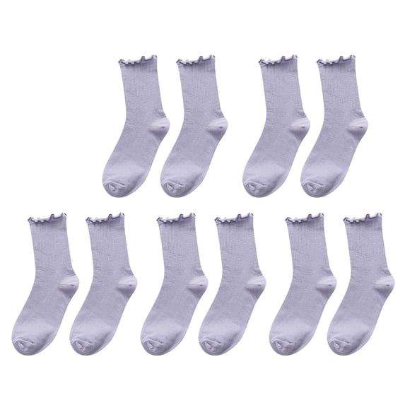 Socks For Women 5pc Socks Ruffle Cuff Casual Socks Cute And Comfortable Knitted Ruffled Socks For All Seasons Socks