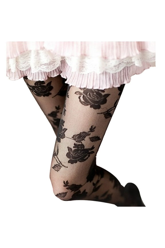 Socks For Women Breathable Rose Sexy Panty Hose Black Socks