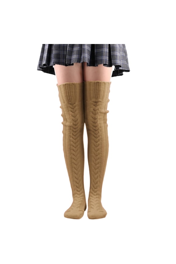 Socks For Women Cable Knitted Thigh High Socks Extra Long Winter Warm Over Knee High Boot Stockings Leg Warmers Socks