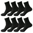 thumbnail image 1 of Socks For Women Comfort Breathable Unisex Thin Loose Fit Soft Wide Stretchy Toe 4 Pairs Black Crew Socks, 1 of 2