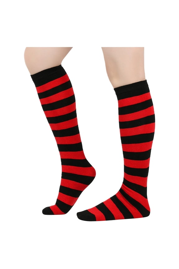 Socks For Women Striped Christmas Knee Striped Performance Unisex Fuzzy Socks,Wine,One Size