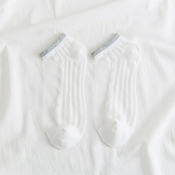 Socks For Women Tulle Pearl Summer Transparent Lace Elastic Ultra Thin Silk Stockings Short Nylon Womens Stockings