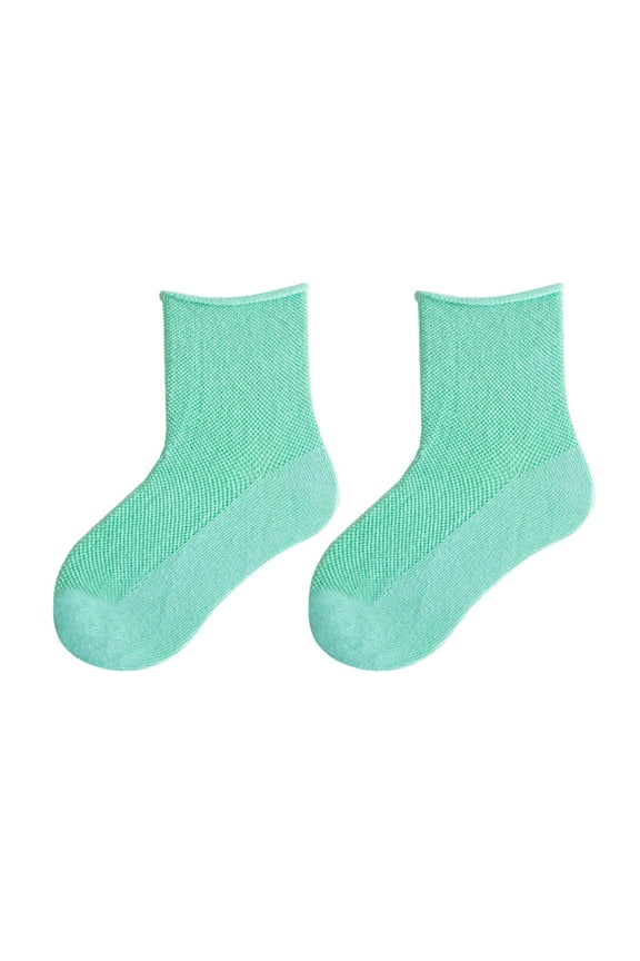 Socks Kids Spring Summer Solid Candy Color Thin Mesh Crew Socks Mint Green 6 Years-8 Years