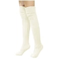 thumbnail image 1 of Socks Knee High Socks Solid Color Knitted Adjusted Calf Super Soft Thick Warm Non See Through Leg WarmerSocks For Women, 1 of 5