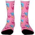 thumbnail image 1 of Socks for Men Women LSQii Cute Printed Ribbed Cotton Crew Socks Casual Daily Wear Comfort Cozy Streetwear for Sports,Athletic Style,Funny Gift,Size 5-10, Pink, 1 of 7