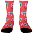 thumbnail image 1 of Socks for Men Women LSQii Cute Printed Ribbed Cotton Crew Socks Casual Daily Wear Comfort Cozy Streetwear for Sports,Athletic Style,Funny Gift,Size 5-10, Red, 1 of 7