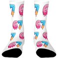 thumbnail image 1 of Socks for Men Women LSQii Cute Printed Ribbed Cotton Crew Socks Casual Daily Wear Comfort Cozy Streetwear for Sports,Athletic Style,Funny Gift,Size 5-10, White, 1 of 6