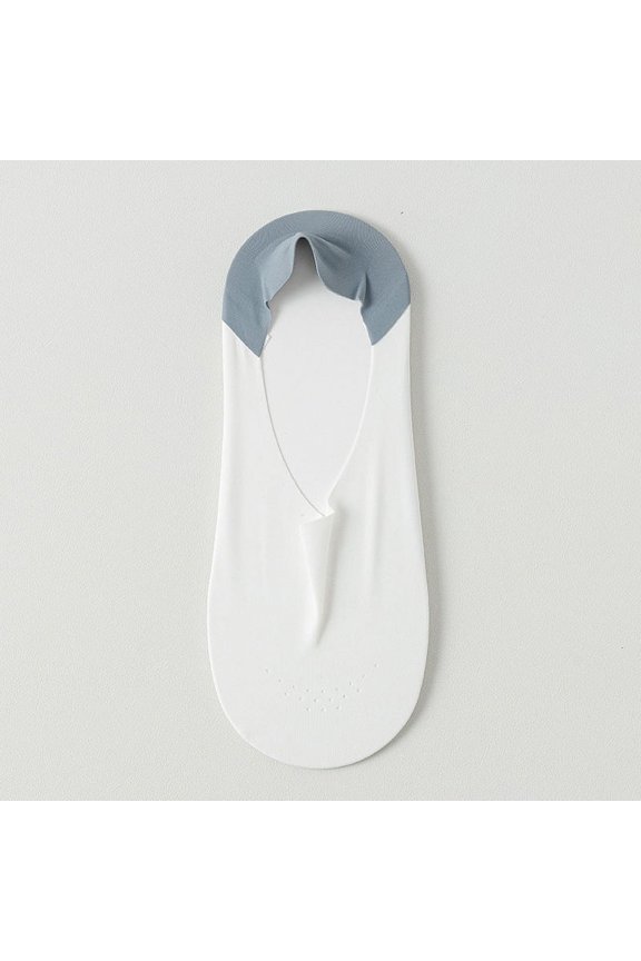 Socks Men's Boat Socks Summer Thin Breathable Ice Stockings Seamless Shallow Mouth Low Top Stitching Invisible Socks Non-slip Silicone Socks