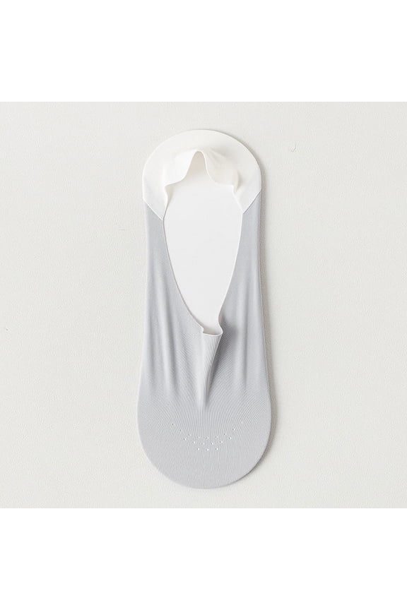 Socks Men's Boat Socks Summer Thin Breathable Ice Stockings Seamless Shallow Mouth Low Top Stitching Invisible Socks Non-slip Silicone Socks