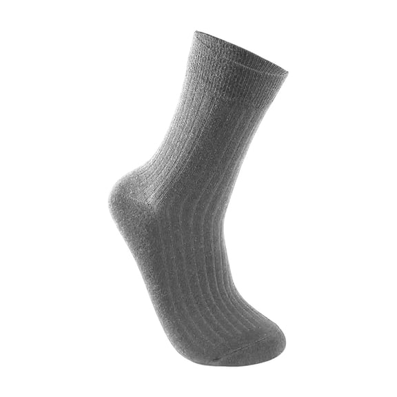 Socks Men's Mid-Tube Socks, Double Needle Socks Breathable Sweat-Absorbent Solid Color Long Socks, Gray