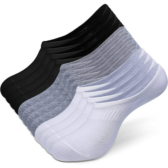 Socks Mens No Show Low Cut Anti-Slid Non Slip Cotton Sock 6 Pair Pack