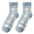 thumbnail image 1 of Socks Plaid Plush Winter Sleeping Socks House Socks Bed Socks Hut SocksSocks For Women, 1 of 5